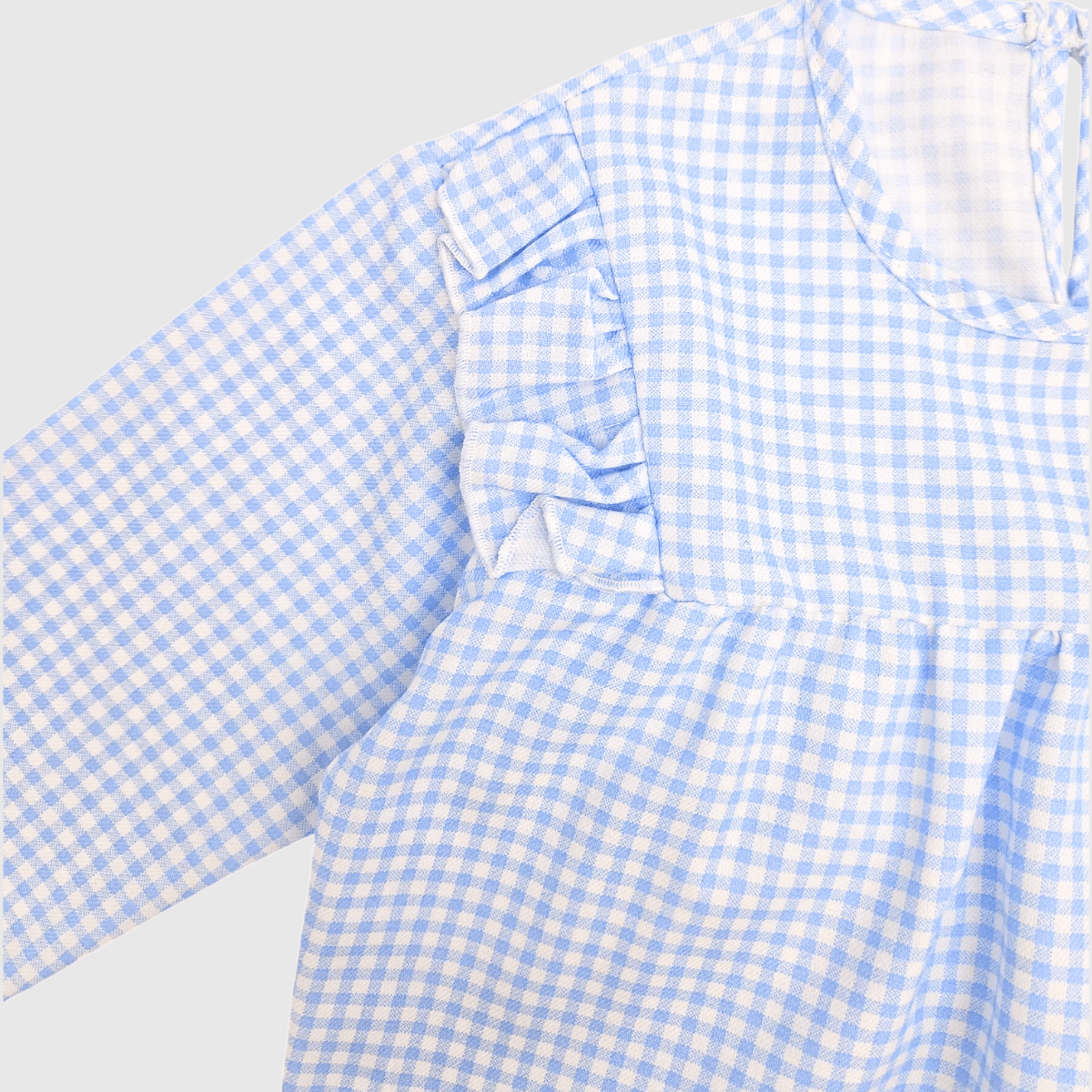 Pijama niña cuadro azul (2)
