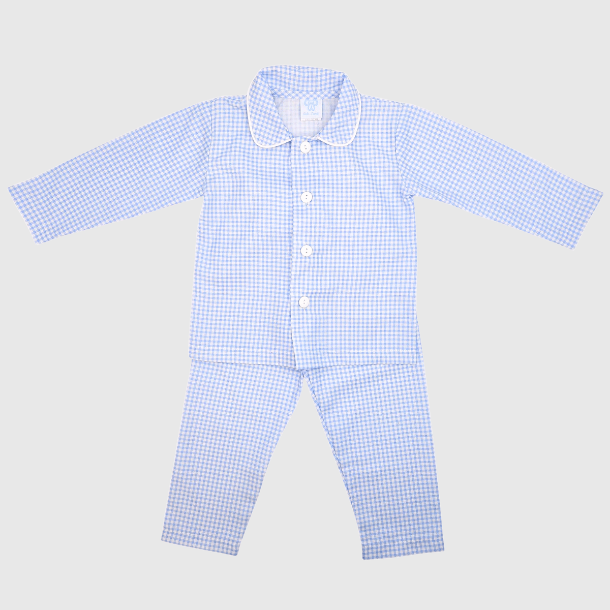 Pijama niño cuadro azul